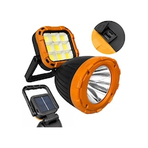 Powermaster Pm-8033c 6 Modlu El Feneri Ve Işıldak Acil Durum Lambası Solar Şarjlı Gösterildiği Gibi