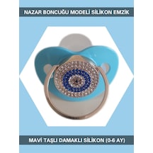 Sahi Aksesuar Nazar Boncuğu Modeli Silikon Emzik Bezyı350 Gri