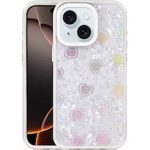 Apple  Uyumlu  iPhone 14 Lumi Desenli Kapak Beyaz