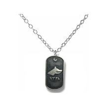 Bozkurt Figürlü Göktürkçe Türk Yazılı Künye Kolye Gümüş Renk Unisex Metal Takı Çok renkli