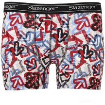 Slazenger Jama Erkek Boxer Iç Giyim Beyaz - Kırmızı Sx13Be004-006