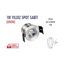 Lampist 1w Yıldız Spot Sabit Krom Amber