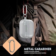 Airpods Pro 3. Nesil Uyumlu Karbon Fiber Hybrid Polymer Technology Premium Kulaklık Kılıfı Gri
