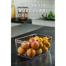 Buzdolabı Dolapiçi Düzenleyici Organizer Kapaksız Tekli Maxi Şeffaf
