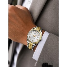Daniel Klein Damat Ve Takım Elbiseye Özel 2 Yıl Garantili Çelik Kordon Erkek Kol Saati Vs.blkt.0996 Gümüş - Sarı