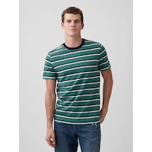 Gap V-everyday Soft Crew - Strıpe Yeşil