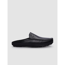 Cabani Hakiki Deri Siyah Erkek Günlük Terlik Siyah