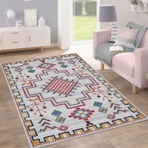 Rovigo Home Dijital Baskı Yıkanabilir Kaymaz Taban Salon Halısı RVG0207-SD805 Çok Renkli