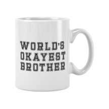 World's Okayest Brother Abi Kardeş Hediye Baskılı Kupa Bardak Beyaz