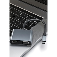 Type-c Görüntü Çoğaltma Aparatı 4k Hdmi 1080p Vga Usb 3.0 Girişli Çoklayıcı Görüntü Çoğaltma Aparatı