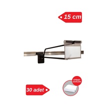 Etiketli Kanallı Pano Kancası 15 Cm Siyah Mağaza Raf Askı Kancası 30 Adet