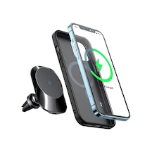 Ch-7071 İphone Uyumlu 12 Ve 13 Serisi 15w Hızlı Kablosuz Şarjlı Araç Telefon Tutucu Siyah 2 Mixed