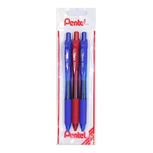 Energel 0.7 Mm Likit Roller Kalem 2xmavi/1xkırmızı 3'lü Set Tek Renk