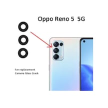 Oppo Uyumlu Reno 5 Pro Arka Kamera Camı Lensi (Çıtasız Sade Cam)