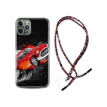 Apple Uyumlu iPhone 11 Pro Kılıf Rasta Boyun Askılı Fire Car 1606