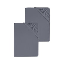 Düz Pamuklu Tek Kişilik Lastikli Penye Çarşaf Antrasit 2 Adet