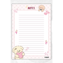 A5 Köpek Bloknot Çizgili Defter - 50 Yaprak - Memopad - Notepad - Not Defteri - Not Kağıdı Çok Renkli Çok Renkli