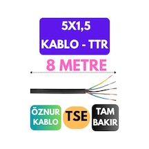 Öznur 5x1,5 Ttr Kablo Metre Seçenekli Siyah - 8 Metre