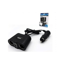 Ayt Olesson 1645 12-24v Çiftli Usbli 100w 70cm Kablolu Araç Oto Tır Çakmak Çoklayıcı Çakmaklık Çoğaltıcı