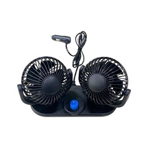 12v Vantilatör 4 '' Çakmak Fişli Torpido Üstü Çift Devre 360 Ayarlanabilir 255 110 140 Mm