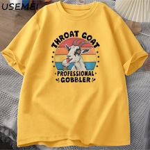 Flood Of Style Throat Goat T Shirt Unhinged Tee Shirts Women Gag Gift Retro Dank Meme Tees Adult Humor Cotto Sarı