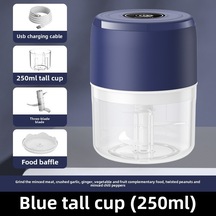 Dianziye Evde Mutfak Kullanıma Uygun 250ml Mavi Minik Kablosuz Elektrikli Sarımsak, Fıstık, Tohum Dövürücü Ve Ezici Aleti Diğer