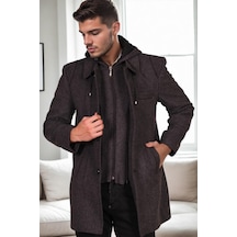 Plt8335 Dewberry Erkek Palto-diagonal Siyah-antrasit-3 Diagonal Siyah-antrasit-3