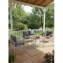 Ard & Garden Rosa 211 Masalı Açık Gri Dış Mekân Koltuk Takımı Modern Bahçe & Balkon Seti Açık Gri