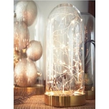 Led Işıklı Gold Ters Fanus 3 Metre Peri Tel Gün Işığı Gold Terary