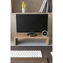 Ergonomik Masaüstü Monitör Yükseltici Ve Klavye Saklama Standı - Masa Üstü Düzenleyici Raf 45x20x11 Cm Atlantik Çam