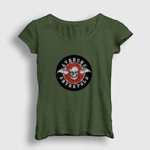 Presmono Kadın Red Avenged Sevenfold T-shirt Haki