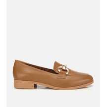 Hotiç Kadın Deri Kahverengi Tokalı Klasik Loafer