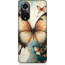 Huawei Nova 9 Uyumlu Zarif Kanatlı Kelebek Desenli Silikon Kılıf Çok Renkli