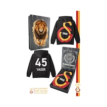 Galatasaray Lisanslı Büyük Logo Baskılı Kişiye Özel Çocuk Sweat Hediyelik Ahşap Kutulu 095 Siyah