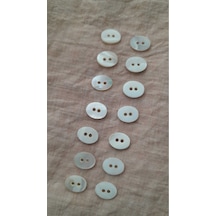Doğal Trokashakiki İnci Midye Kabugu Düğme -12x25 Mm 8 Adet