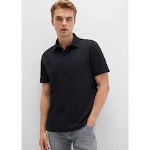 Mavi M0612869-900 İnterlok Polo Yaka Tişört Erkek Tişort Siyah