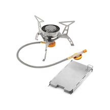 Geeksen "3200w Taşınabilir Rüzgara Dayanıklı Kamp Ocağı - 9 Plakalı Rüzgarlık İle Outdoor Pişirme" Gümüş