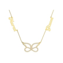 İndigo Takı Isimli Sonsuzluk Melek Kanadı Gümüş Kolye