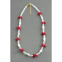 Zenviac456 Deniz Yıldızı Kristal Doğaltaş Kolye Zenviac45678 Şeffaf