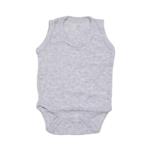 Bebegen Unisex Gri Jakarlı Askılı Çıt Çıtlı Body Zıbın Çok Renkli