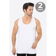 Arma Yıldız Erkek Beyaz Bambu Atlet 2'li Paket Yumuşak Esnek İnce Kumaş Nefes Alan Atlet Beyaz