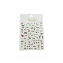 Kalp Tattoo Dövme Sticker - Pembe N162