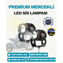 Motosiklet Fanlı Sis Farı Çift Renk Sarı-beyaz Scooter Araç Led Lamba 8v-85v Projektör Metal 2 Ad