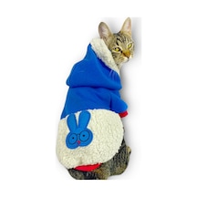 Kemique Sweet Blue Rabbit Sweatshirt Kapşonlu Kedi Kıyafeti