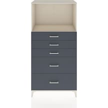 Hyperion Dolap Tek Raflı 5 Çekmeceli 88x44x182 Aytaşı-antrasit Aytaşı