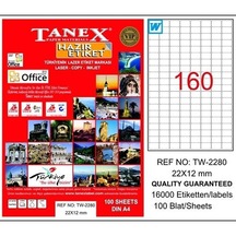 Tanex 22 x 12 Mm Laser Etiket Tw-2280