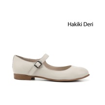 Gönderi(R) Gönderi R Bej Bilek Bağlı Mary Jane Hakiki Deri Babet Bej