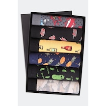 Harry Jons Erkek 6'lı Desenli Renkli Pamuklu Premium Paket Boxer Karışık3 Karışık3