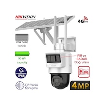 Hikvision Ds-2de2c400ıwg-k/4g/c09s20 4mp 4g Dış Mekan Güneş Enerjili Pt Güvenlik Kamerası - Çift
