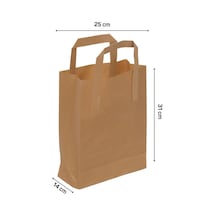 25x14x31 Cm Düz Dıştan Saplı Kraft Çanta 200 Adet